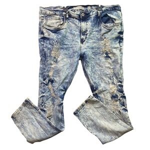 Evolution In Design Mens Jeans 42x 32‎ Y2K Distressed Thrashed Grunge Streetwear